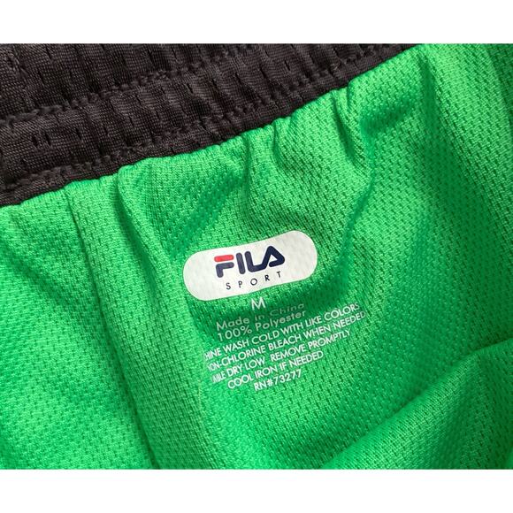 FILA Sport Womens Sz Medium Green Gray Mesh Running Athletic Workout Gym Shorts - Picture 4 of 4